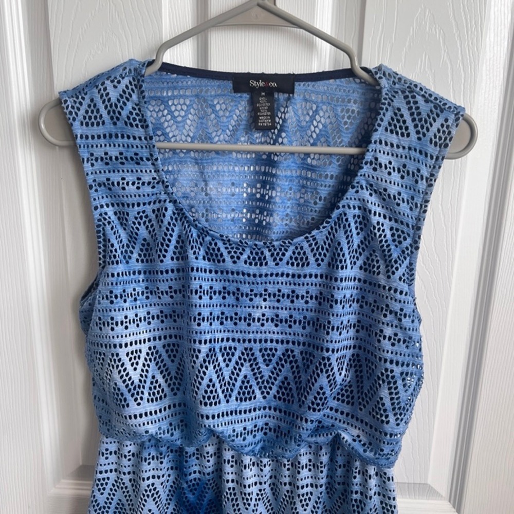 Style&co.‎ Blue Maxi Dress Sleeveless Casual Summer Medium